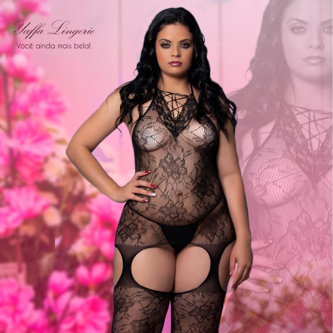 Me Seduce Ruby Conjunto de Lingerie Preta Tamanho XXL/XXXL