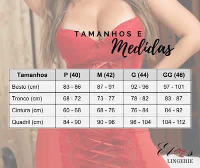 Camisola Vermelha com Bojo Minivestido (e calcinha fio dental) - Love